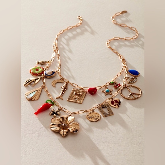 Free People Jewelry - Free People Maximillion Charm Necklace cross my heart